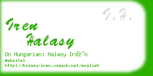 iren halasy business card